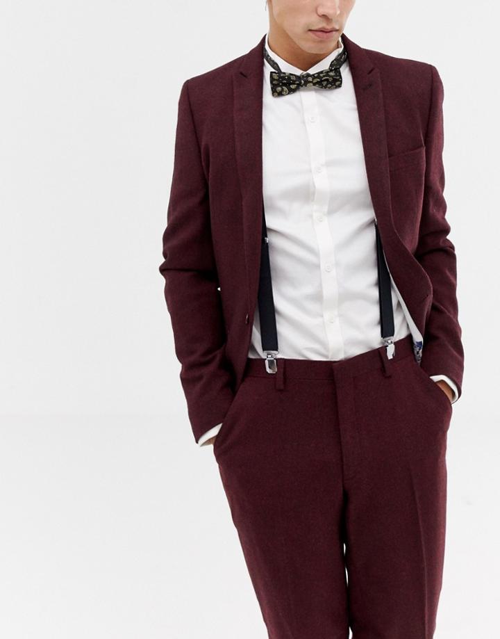 Asos Design Suspender And Bow Tie Set In Black With Gold Paisley Bow Tie - Black