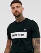 Fred Perry Graphic Print T-shirt In Black