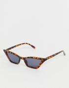 Prettylittlething Cats Eye Sunglasses In Brown - Brown