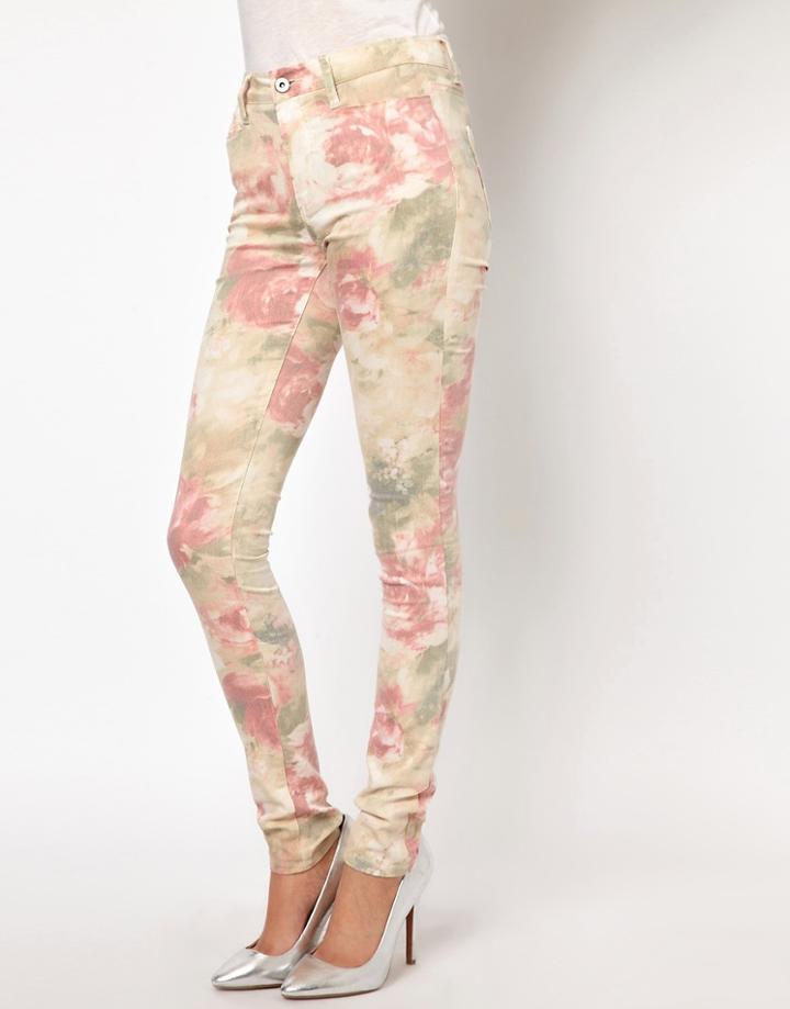 Vero Moda Pastel Floral Jean - White