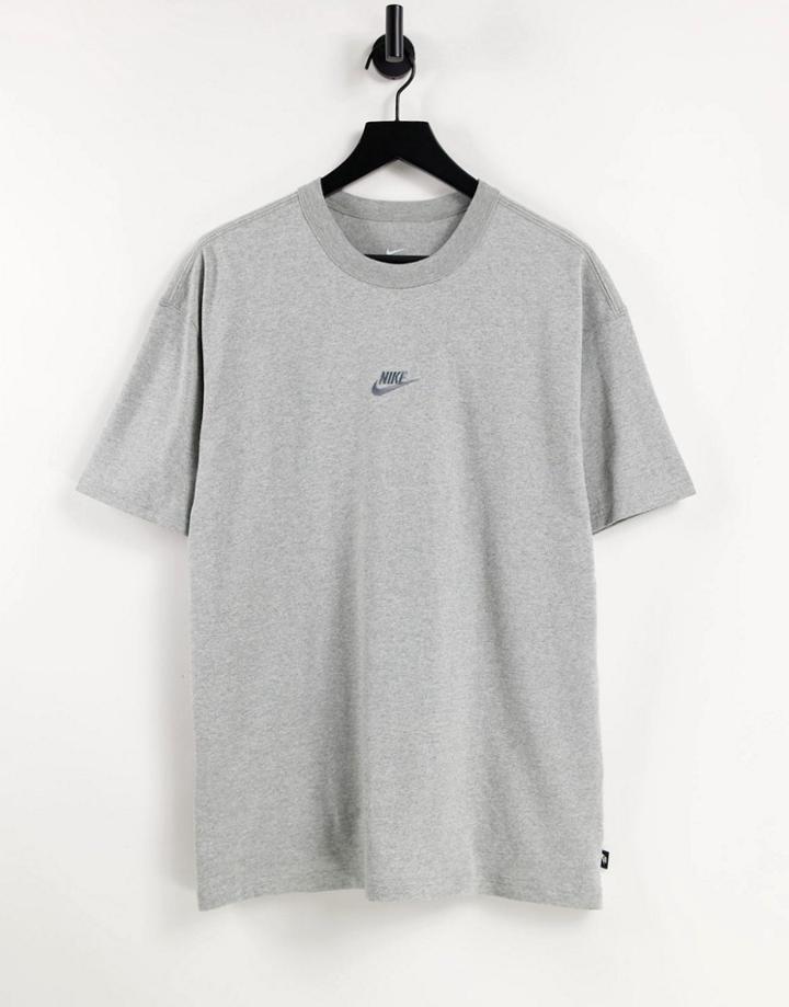 Nike Premium Essentials Oversized T-shirt In Dark Gray-grey