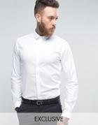 Heart & Dagger Skinny Shirt In Tonal Jacquard - White