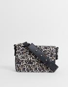 Allsaints Real Leather Leopard Cross Body Bag-black