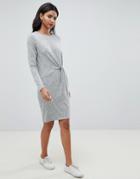 Esprit Twist Front Knitted Dress - Gray