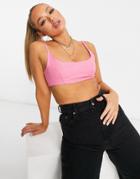 Asos Design 90s Suit Crop Top In Perfect Pink