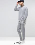 Asos Oversized Sweatshirt/ Skinny Jogger Set Gray Marl Save 17% - Gray Marl