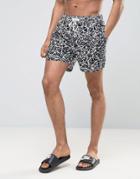 Ringspun Swim Shorts In Geo Print - Black