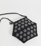 Glamorous Floral Beaded Hexagonal Shoulder Bag