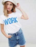 Only Riva Work Print T-shirt - White