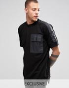Black Eye Rags Short Sleeve Sweatshirt With Taped Pocket - Black