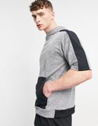 New Balance Training Tenacity Lightweight Knit Short Sleeve Hoodie In Gray-grey