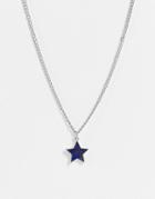 Reclaimed Vintage Inspired Unisex Necklace With Star Pendant In Silver