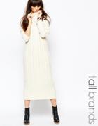 Vero Moda Tall Cable Knitted Sweater Dress - Cream