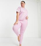 Asos Design Curve Mix & Match Cotton Pyjama Legging In Pink - Pink