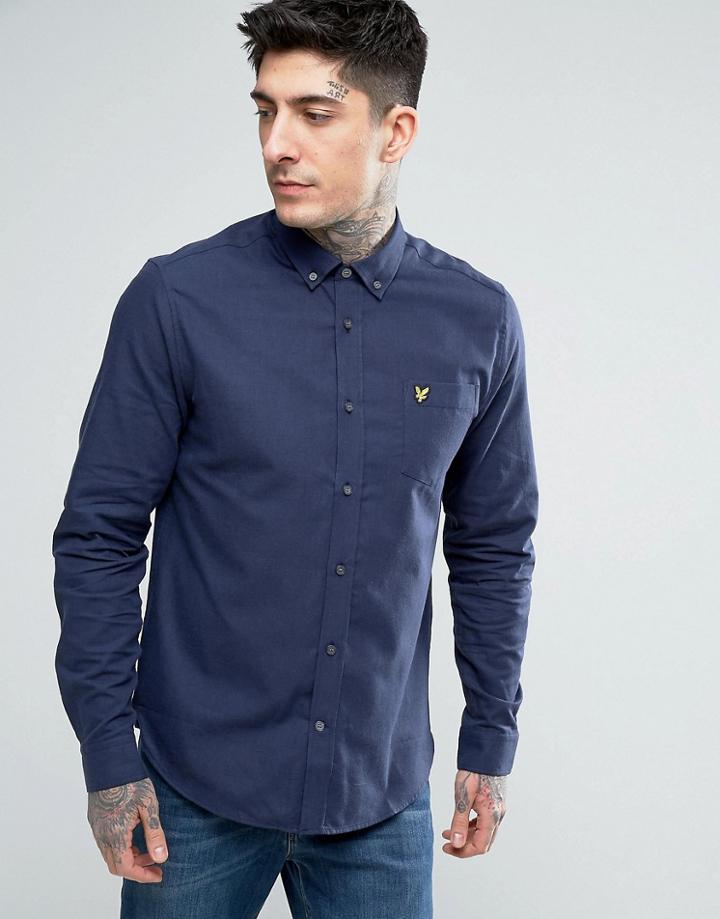 Lyle & Scott Marl Flannel Shirt - Navy