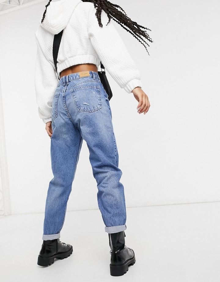 Bershka Mom Jean In Light Blue
