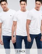 Abercrombie & Fitch 3pack T-shirt Crew Neck Muscle Slim Fit In White - White