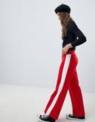 Mink Pink Varsity Wide Leg Trackpant-red