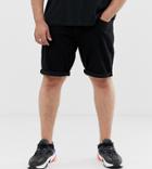 Asos Design Plus Denim Shorts In Slim Black