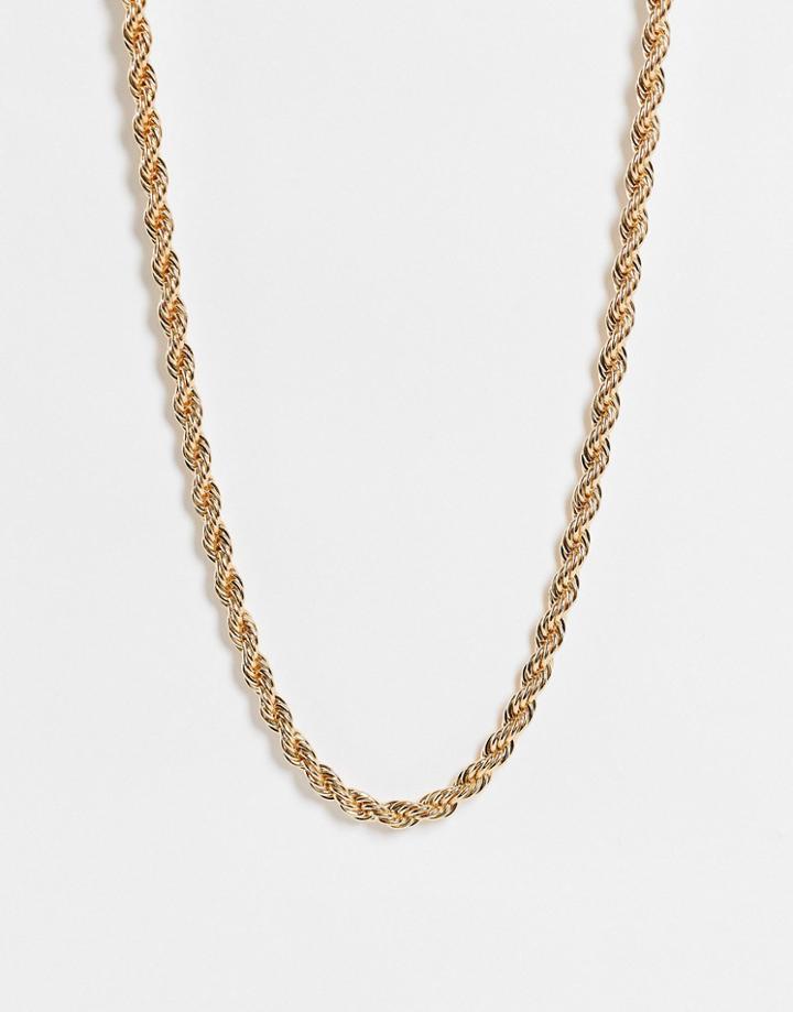 Monki Janet Rope Chain Necklace In Gold