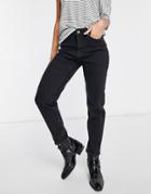 Only Erica Slim Straight Leg Jeans In Black