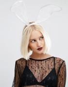 Leg Avenue Lace Bunny Ears Headband - White