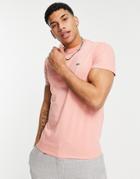 Lacoste Logo Pima Cotton T-shirt In Light Pink