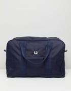 Fred Perry Checked Twill Carryall In Navy - Navy