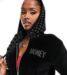Asyou Crystal Velour Hoodie In Black - Part Of A Set