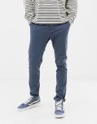 Asos Design Skinny Chinos In Dark Blue - Blue