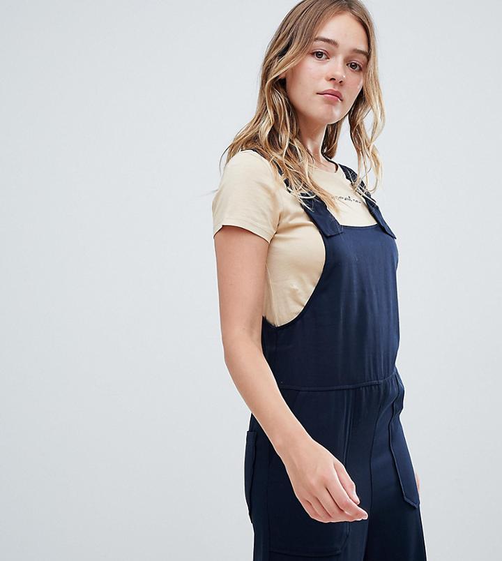 Monki Wide Leg Overalls In Navy