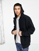 River Island Prolific Fleece Jacket In Black