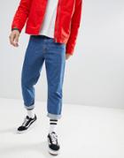 Boohooman Skater Fit Jeans In Blue Wash - Blue