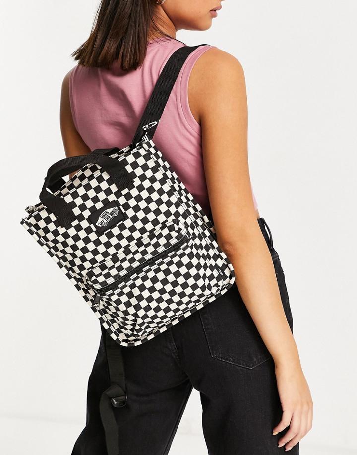 Vans Free Hand Checkerboard Backpack In Black
