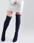 Carvela Sammy Heeled Over The Knee Boots - Navy