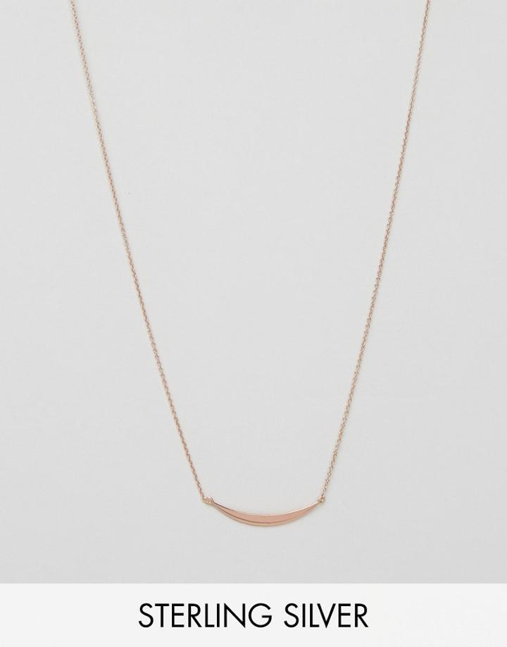 Lavish Alice Rose Gold Plated Crescent Pendant Necklace - Rose Gold