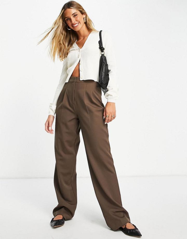 Asos Design Cardigan With Corset Rib Bodysuit In Cream-white