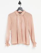 Lipsy Textured Satin Blouse In Pink
