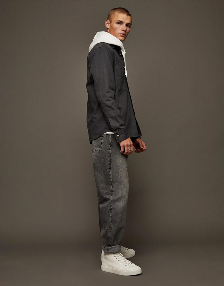Topman Relaxed Jeans In Gray-grey