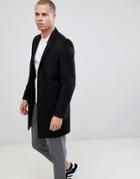 New Look Over Coat In Black - Black