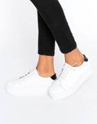 Selected Femme Diana White Leather Platform Sneakers - White