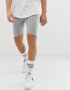 Asos Design Jersey Megging Shorts In Gray Marl - Gray
