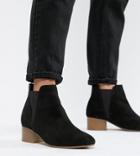 Asos Design Wide Fit Resist Suede Ankle Boots-black