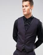 Burton Menswear Skinny Jacquard Vest - Purple