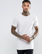 Asos Longline Muscle T-shirt With Crew Neck In Beige - Beige