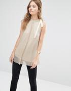 Only Blair Halter Cami Top In Tapioca - Tapioca