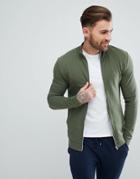 Asos Muscle Jersey Track Jacket In Green - Green