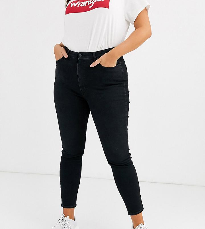 Wrangler Plus High Rise Skinny Jeans - Black