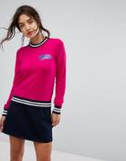 Love Moschino Logo Sporty Knit Sweater - Pink