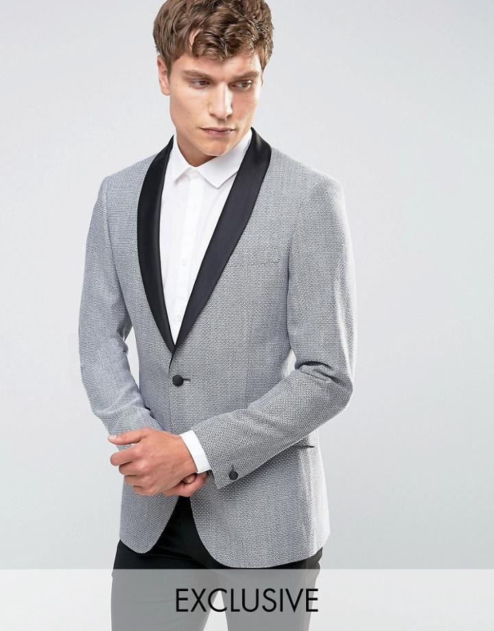 Number Eight Savile Row Tuxedo Jacket With Satin Lapel - White